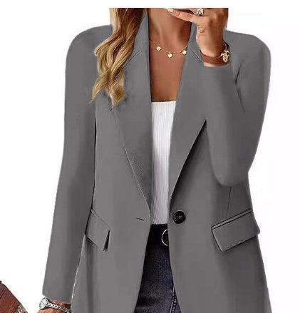 Ins Lapel Button Jacket Fashion Suit Jacket Women's Long-sleeved Tops
