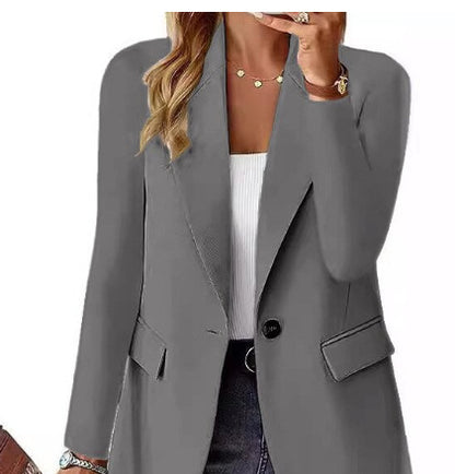 Ins Lapel Button Jacket Fashion Suit Jacket Women's Long-sleeved Tops