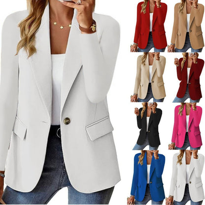 Ins Lapel Button Jacket Fashion Suit Jacket Women's Long-sleeved Tops